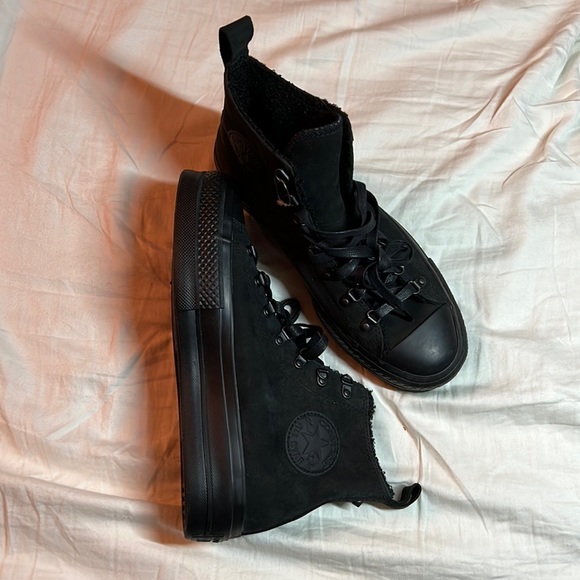 Converse Shoes - Unisex platform Black Converse All Star hi-top sneakers